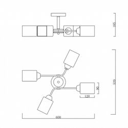 Люстра на штанге Escada Vertigo 1131/4P Black/Gold