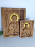 Освященная Икона Св. Евгений Севастийский, дуб 26,5х22 см