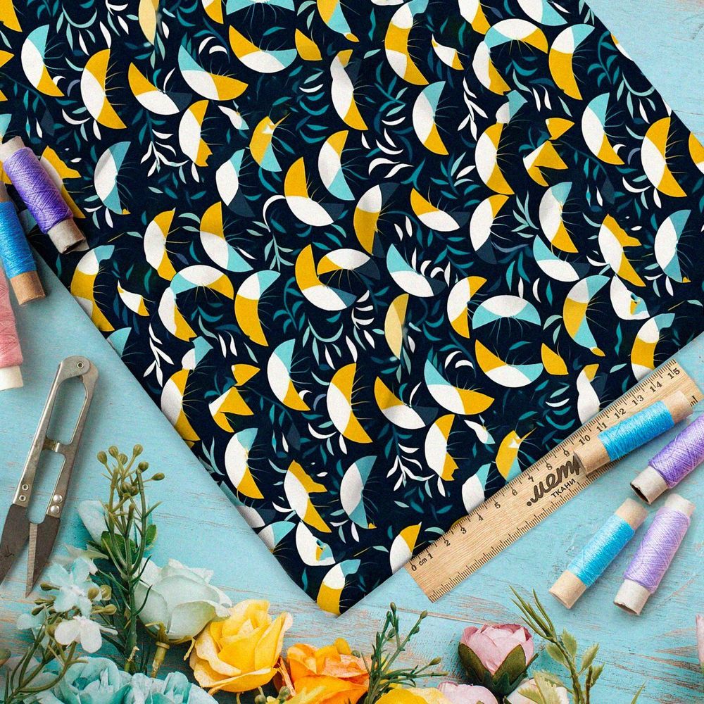 Ткань премиум шелк искусственный Армани мелодичные ритмы