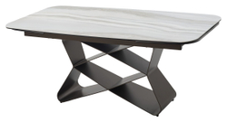 Стол ABSALON 180 ICE AGATE, керамика, стекло / Шоколадное золото каркас, ®DISAUR