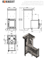 Печь для бани Эверест "Steam Master" 44 INOX (320M) (под обкладку)