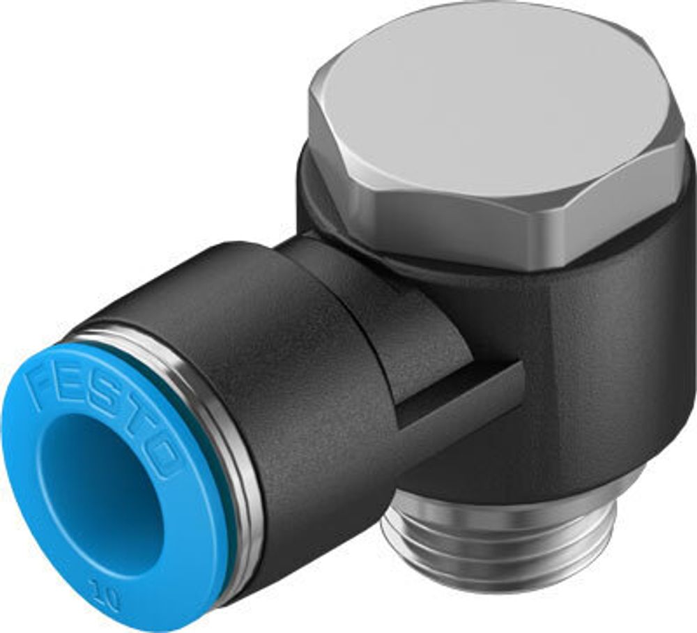 QSLV-G1/4-10 Угловой штуцер с цанговым зажимом и резьбой