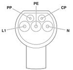 1050702 - EV-TCG3PK-1AC32A-5,0M6,0ESBK01 - Зарядный кабель AC