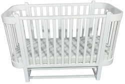 Детская кроватка Oliver Miley продольный маятник 3 в 1 белый/белый