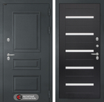 Дверь с терморазрывом входная Лабиринт ATLANTIC 01 Венге , стекло белое