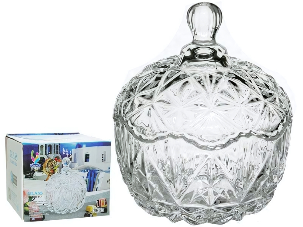 Ваза для варенья и меда стеклянная d10см TG002