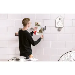 Часы настенные с маятником qq-up, темно-серые