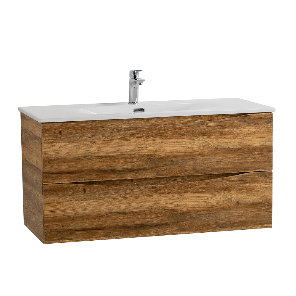 Тумба с раковиной подвесная BelBagno MARINO-CER-MINI-1000-2C-SO-RR-P Rovere Rustico, раковина белая BB-8099-3-100