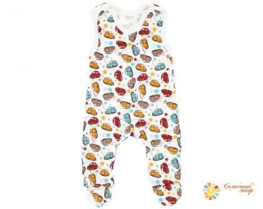 Ползунки длинные на кнопках (кулир) ассорт Размер: 18 Рост: 56 (Солнечный миф)