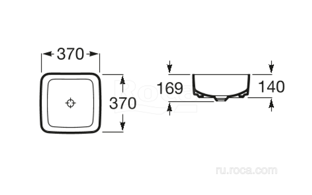 Раковина Roca Inspira Square 37x37 327532000
