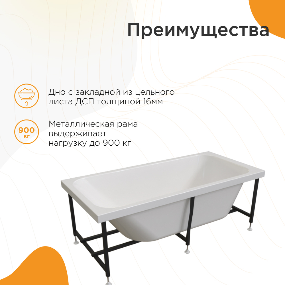 Акриловая ванна Прованс 170x80 ( с каркасом)