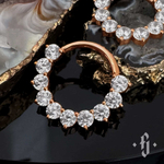 Кликер "Gloss" с камнями 2.5мм - Розовое золото - White CZ