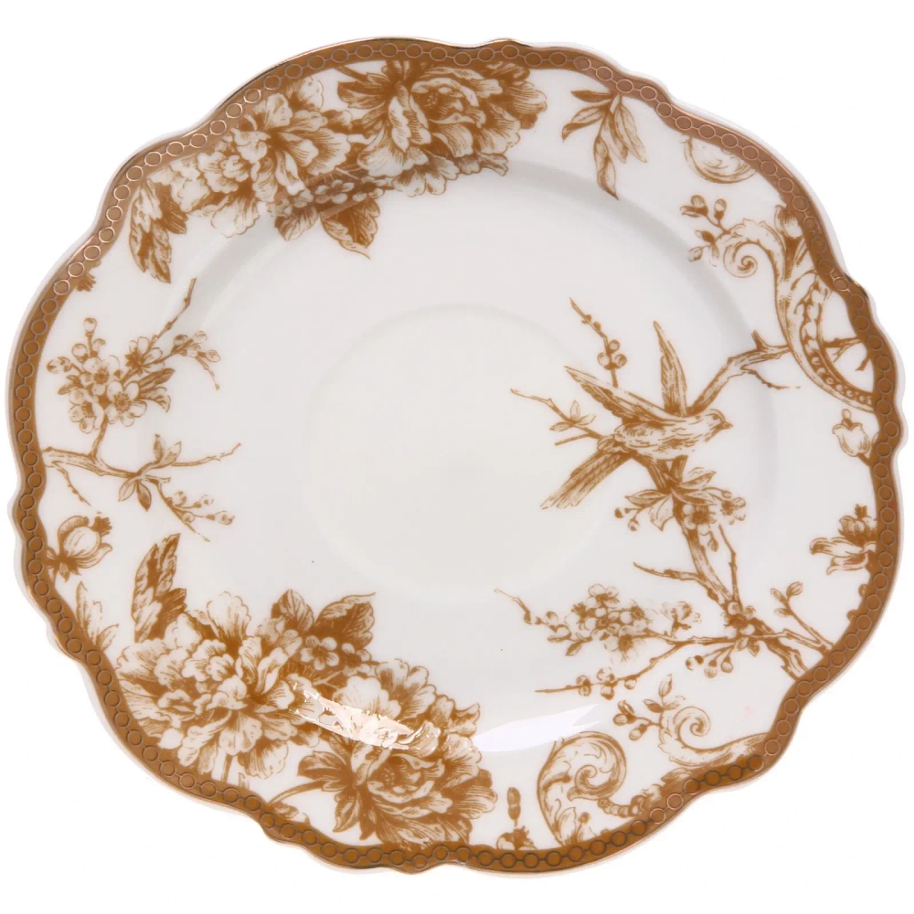 Чайная пара «Эдем» (кружка 250мл, блюдце,ложка) бежевая