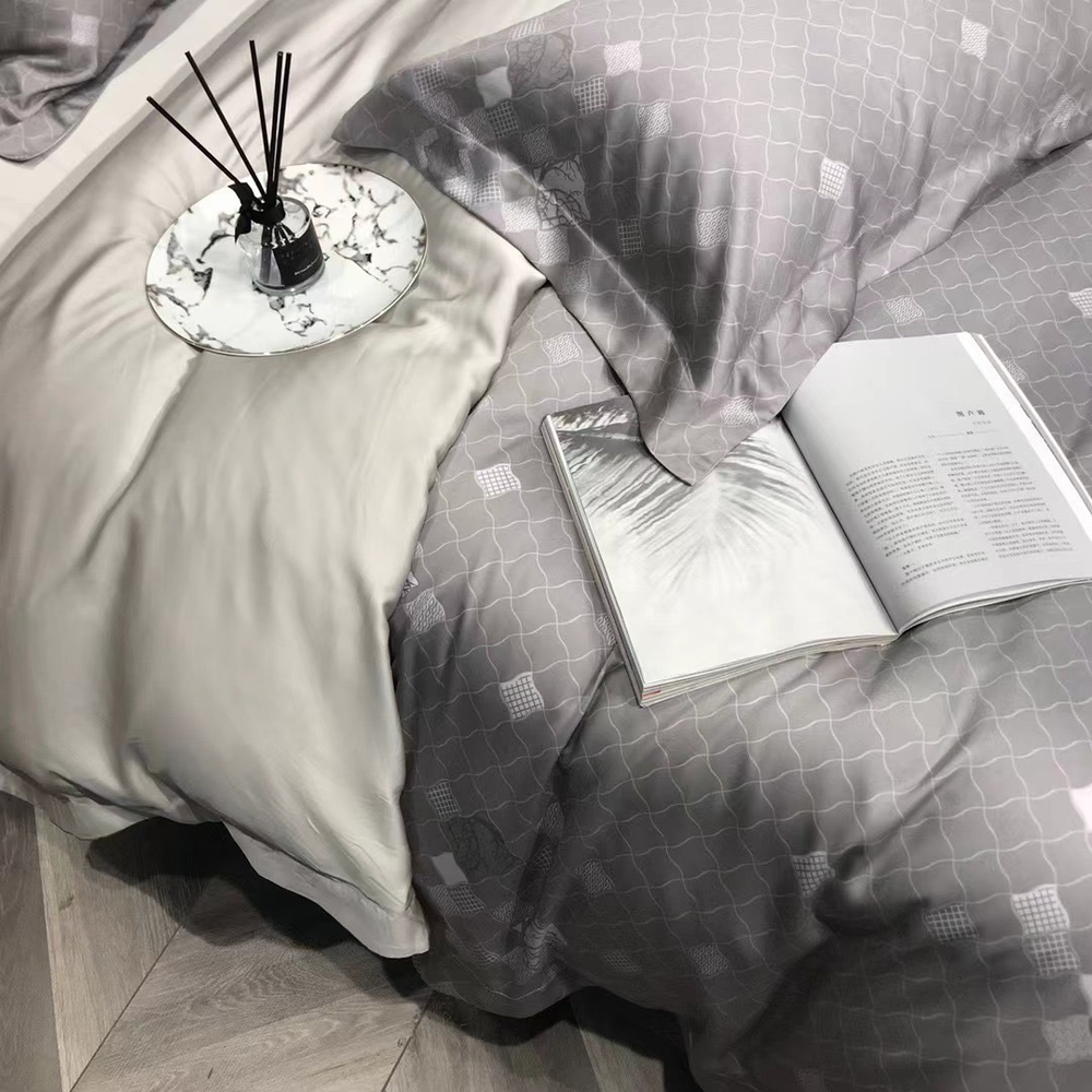 Постельное белье из тенселя Lined Grey