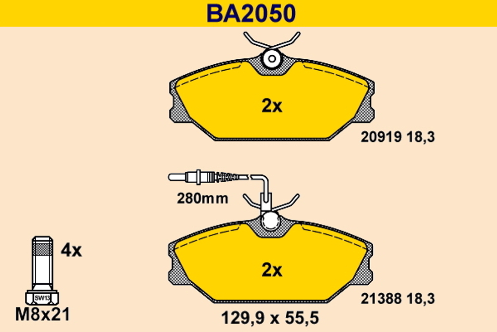 BARUM - BA2050-BAU - Brake Pad Set, disc brake
