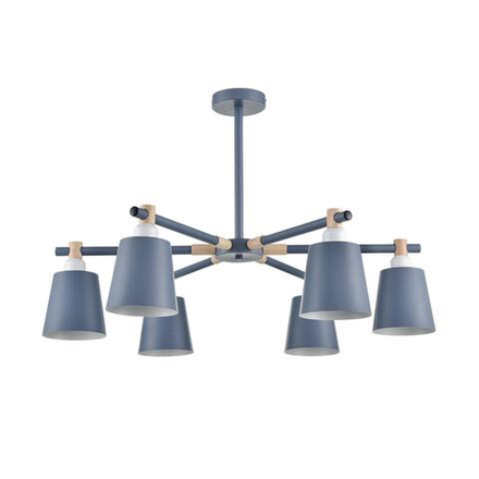 8098/6C MODERNI LN26 344 синий/синий металл, дерево/металл Люстра потолочная Е27 6*60W 220V ROSALINA