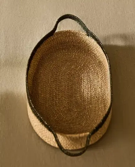 ZARA HOME КОРЗИНА С РУЧКАМИ, ЗЕЛЕНЫЙ