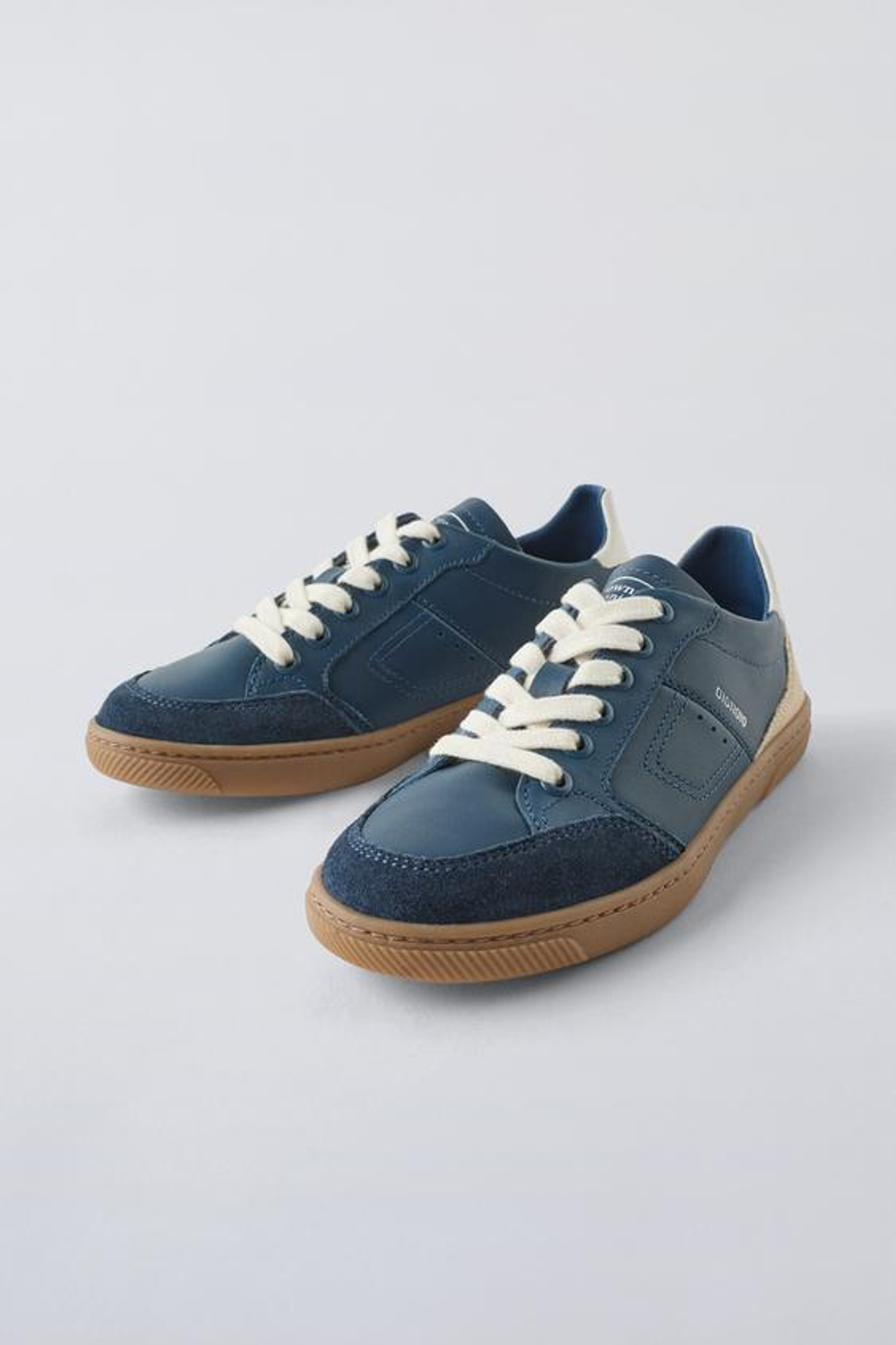 ZARA КОЖАНЫЕ КРОССОВКИ, МОРСКЙ СИНИЙ