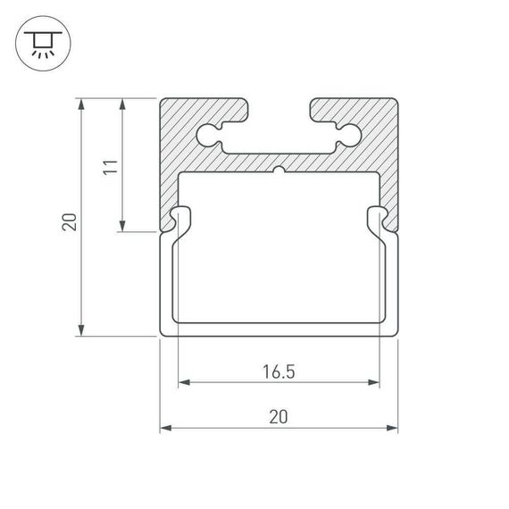 Рассеиватель Arlight SL-LINE-2011-2000 Square OPAL 019258