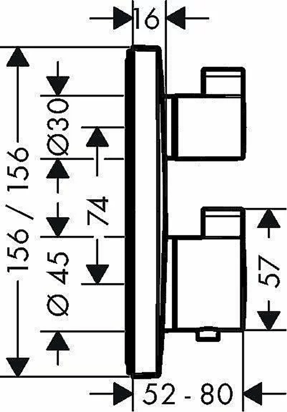 Термостат для душа Hansgrohe Ecostat Square 15714140