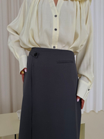 Юбка карандаш с запахом серый