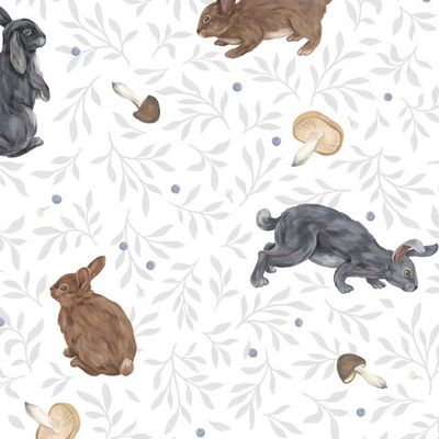 Лесные зайчики (белый)