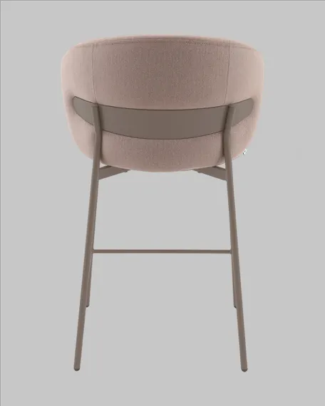 Полубарный стул Blaze 60 см, бежевый велюр, бежево-серые ножки