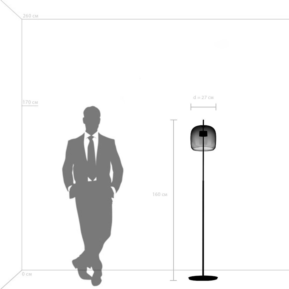 804718 Торшер CUPOLA LED 1х18W 900LM ЗОЛОТО/ДЫМЧАТЫЙ 3000K