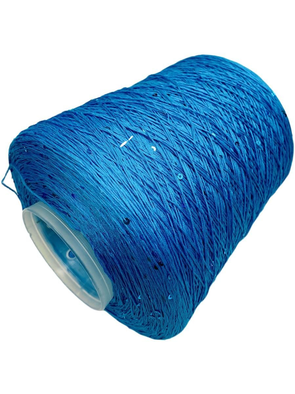 Пряжа на бобине (Италия)95% хлопок с пайетками 5% п/л 100г-450м 380г