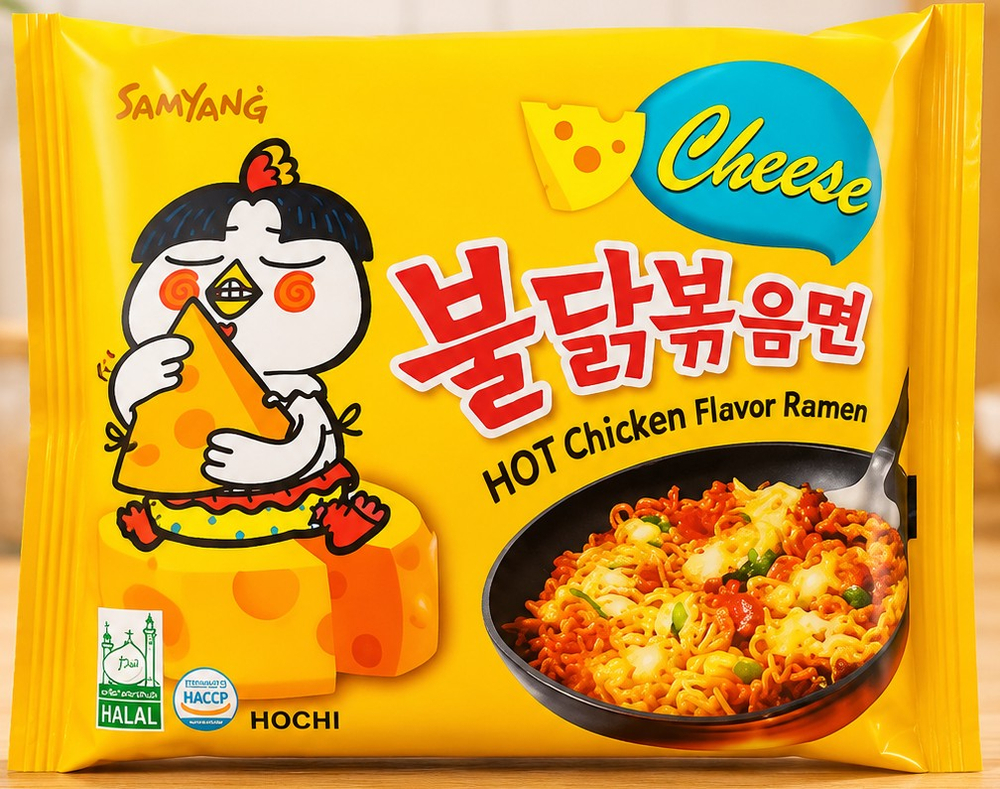 Лапша б/п со вкусом сыра и курицы (острая) Samyang, Корея, 140 г
