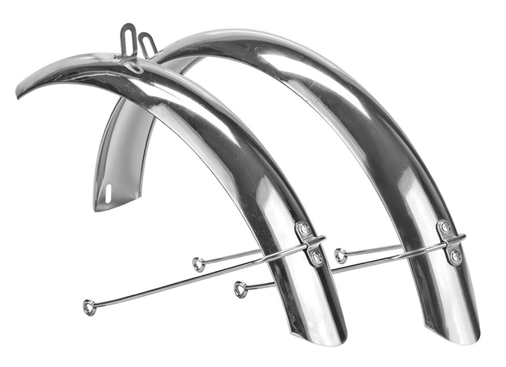 Крылья, Полноразмерные (комплект), 14", сталь, (комплект) переднее к короне через кронштейн и 1 усы;