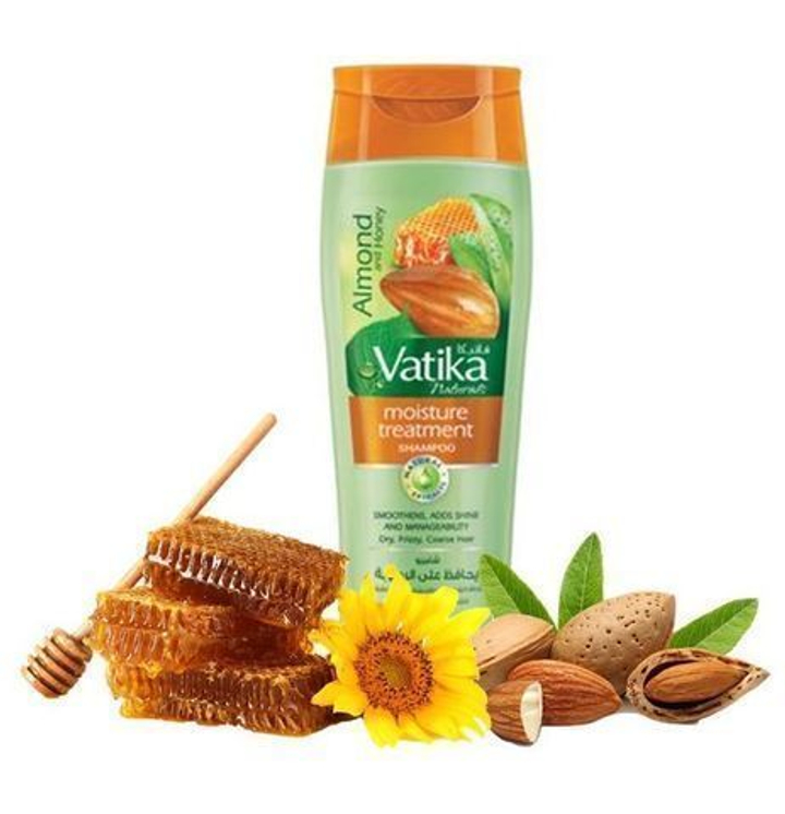 Шампунь Dabur Vatika Миндаль, мед, йогурт Увлажняет, улучшает рост волос, регенерирует, 400 мл