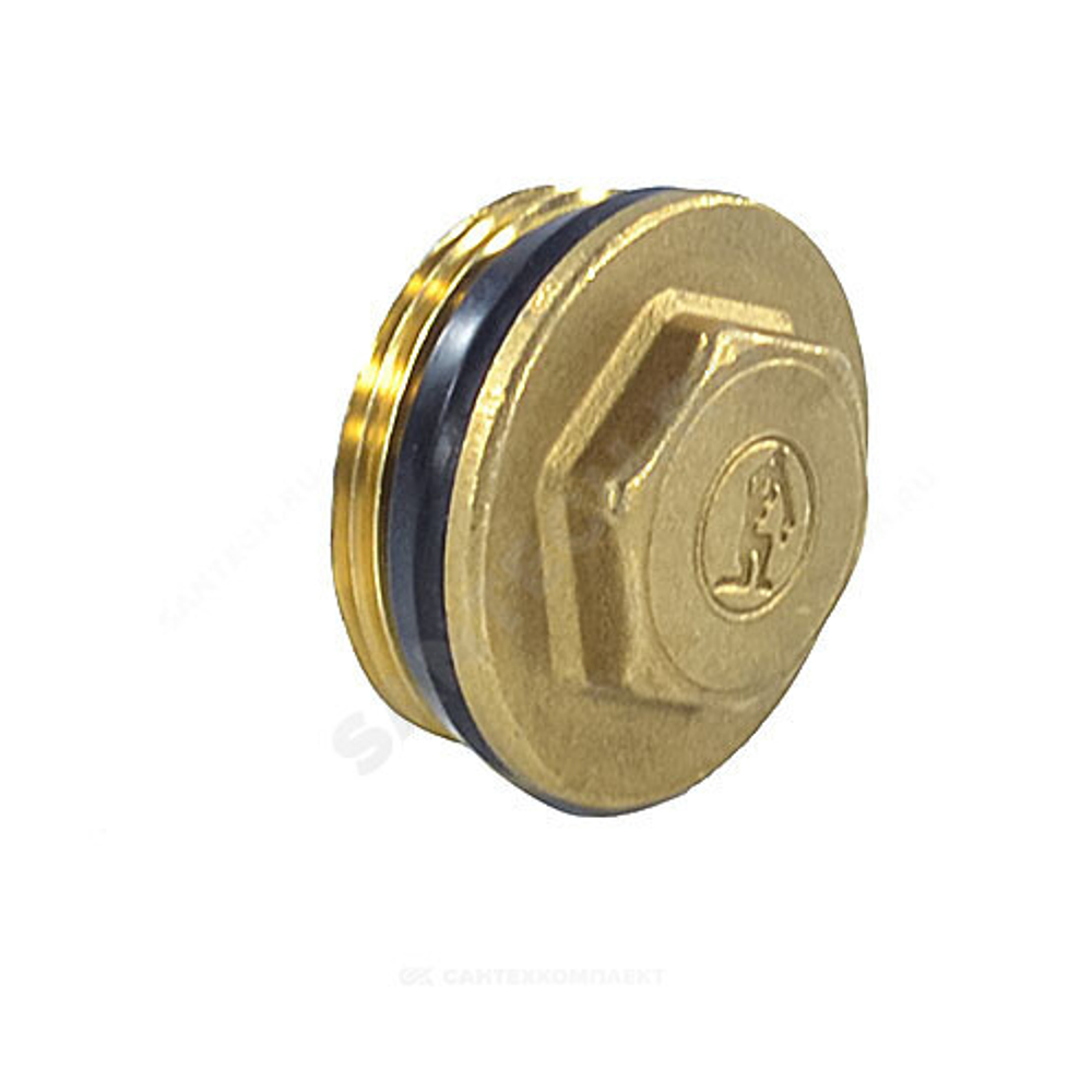 Пробка латунь 3/4" НР с герметичной прокладкой для коллектора R592D Giacomini R592DY004