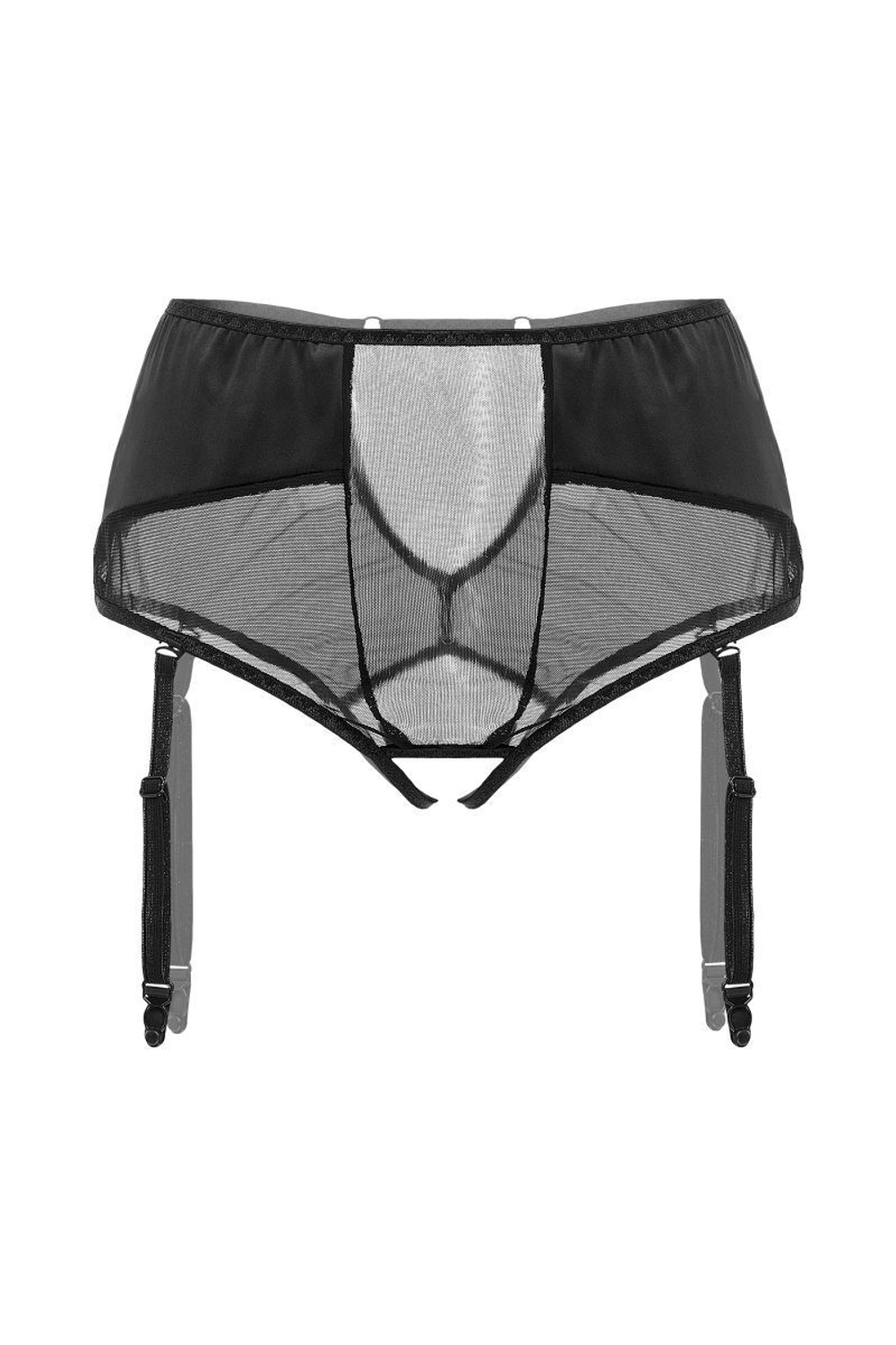 Эротические трусики-пояс для чулок Elegance с высокой посадкой (Размер: 42-44) (Цвет: черный)