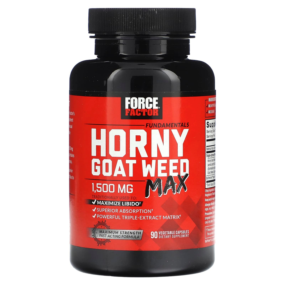 Force Factor, Fundamentals, Honey Goat Weed Max, 90 вегетарианских капсул