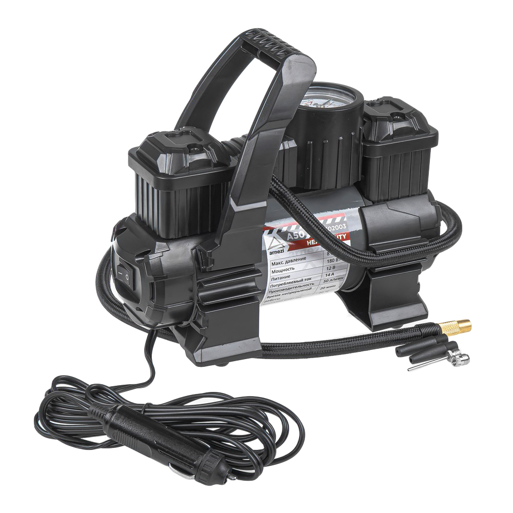 Компрессор автомобильный ARNEZI A50 Heavy Duty 8 бар, 50 л/мин, 180 Вт, A0302003