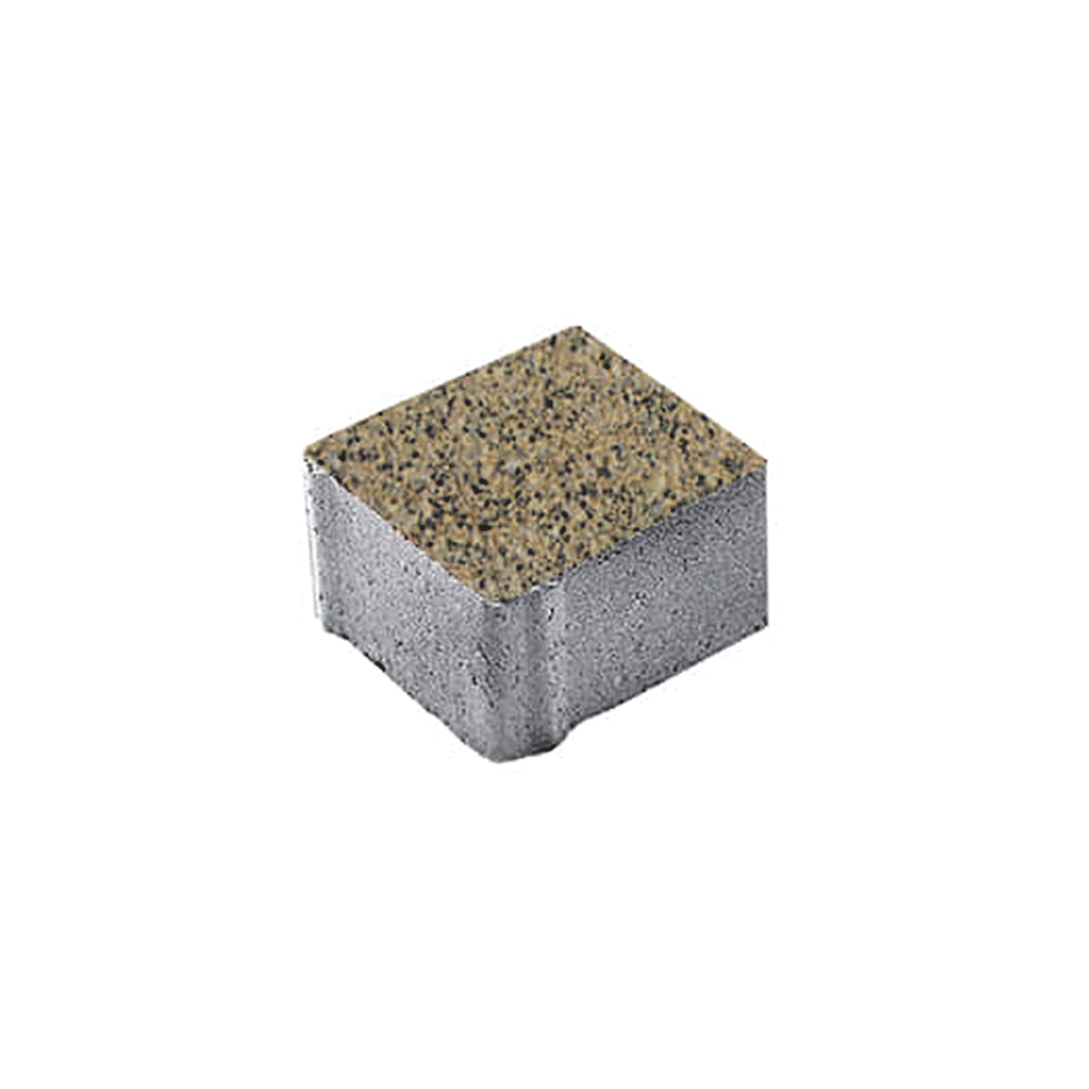 Тротуарная плитка КВАДРАТ 100х100 мм - Гранит+ Желтый с черным