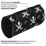 Пенал-косметичка BRAUBERG для учеников начальной школы, черный, пираты, 20х7х7 см, 223273