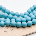 "Майорка" с эффектом сатин, цвет бирюзовый, диаметр 8,3 мм, цена за 12 шт (1/4 нити)