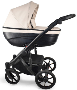 Детская коляска Bexa Ideal Eco 2 в 1 IE02 черный+св.бежевая кожа