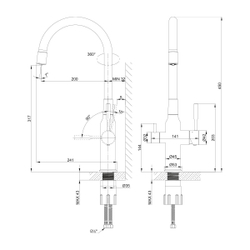 Смеситель Lemark Expert LM5083S-Black для кухни с подключением к фильтру с питьевой водой