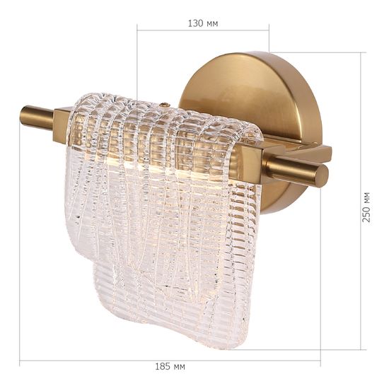 SL6021.201.06 Светильник настенный ST-Luce золотистый/прозрачный LED 1*6W 3000K VOILE