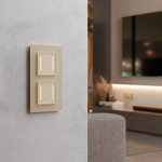 Сенсорный выключатель двухклавишный с подсветкой (шампань)