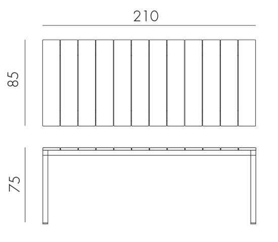 Стол металлический Rio Alu 210 Fix