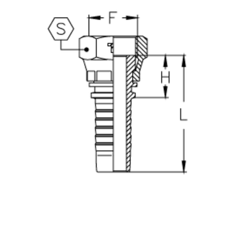 Фитинг DN 10 BSP (Г) 1/2 (flat face)