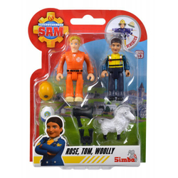 Simba - фигурки пожарного Сэма 3 с аксессуарами Роза + Томас + Шерстяной 9252515 D