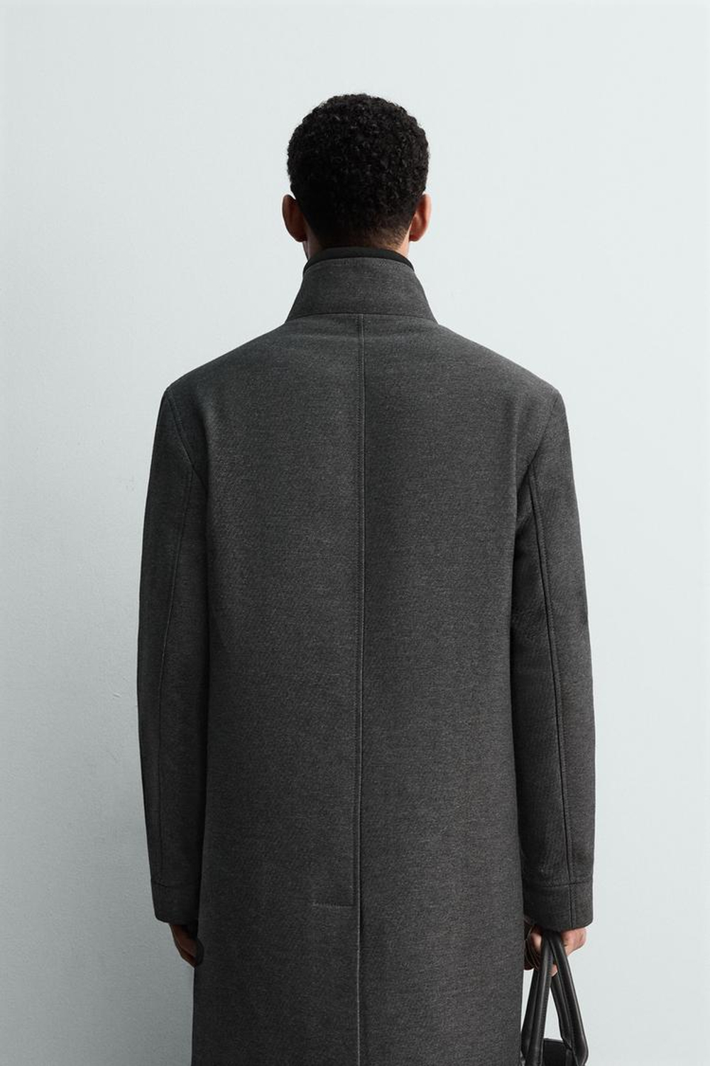 ZARA ПАЛЬТО СО СЪЕМНЫМ ВОРОТНИКОМ, АНТРАЦИТОВО-СЕРЫЙ