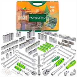 Набор инструментов 216пр. 1/4''3/8''1/2''(6гр.)(4-32мм) Forsland Forsland-38841