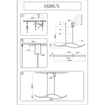 Подвесной светильник LED 24W 3100K 15205/S champagne gold золото шампань Loren Newport