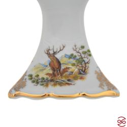 Блюдо квадратное на ножке Queen's Crown Aristokrat Охота бежевая 32 см